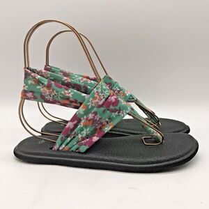 Sanuk Yoga Sling 2 Sandals Women's 8 Multicolor Toe-Post Comfort Flats 1015891